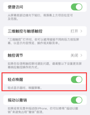 惠来苹果授权维修站分享iPhone轻点无法唤醒怎么办